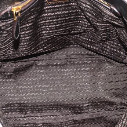 Prada Braided Handle Open Tote Vitello Daino, Gold, Leather, Tote Bag