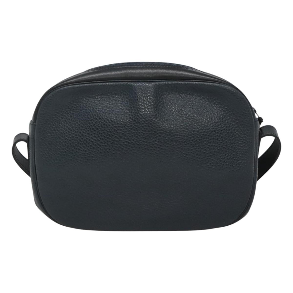 Christian Dior Vintage Flap Crossbody Bag Leather, NAVY, LEATHER, Shoulder bag