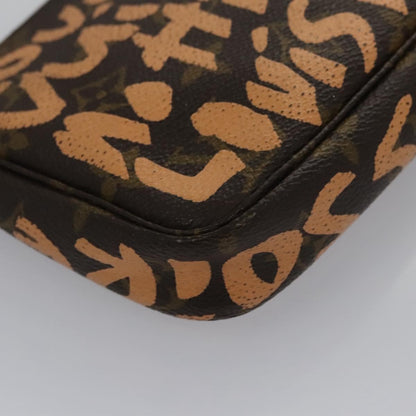Louis Vuitton Pochette Accessoires Limited Edition Monogram Graffiti, ORANGE, CANVAS, Bag