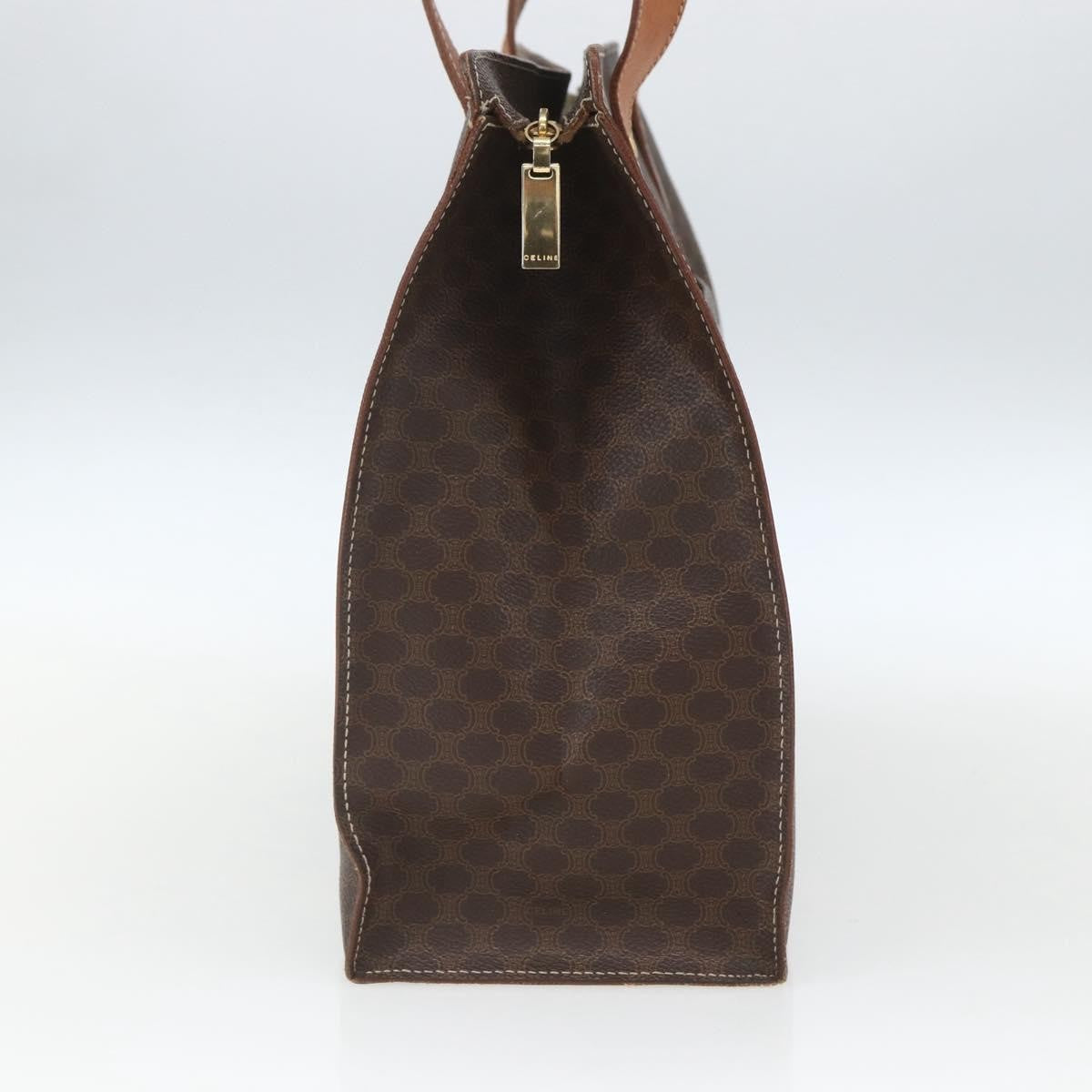 Celine Vintage Macadam Tote bag Canvas and Leather, BROWN, CANVAS, Tote bag