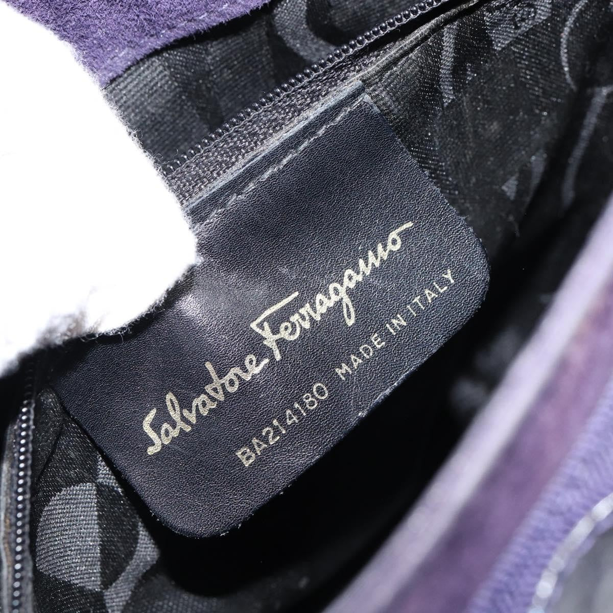 Salvatore Ferragamo Vara Bow Top Handle Bucket Bag Suede, PURPLE, SUEDE, Handbag