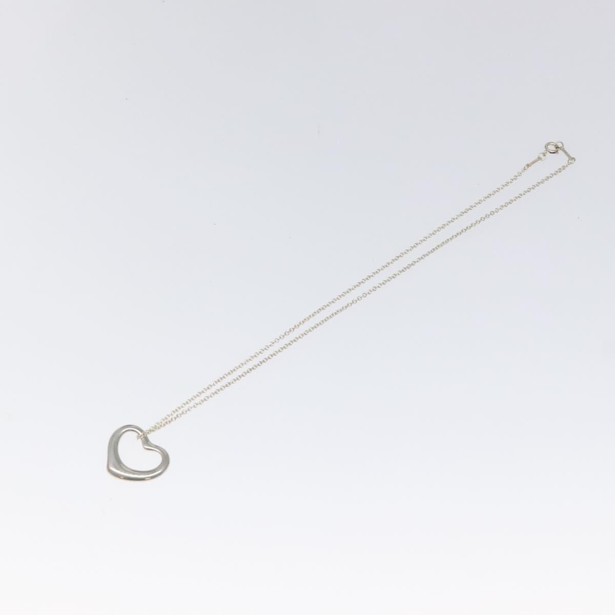 Tiffany & Co. Elsa Peretti Open Heart Pendant Necklace Sterling Silver, SILVER, SILVER, Necklace