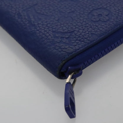 Louis Vuitton Zippy Wallet NM Taurillon Leather, Blue, Canvas, Wallet
