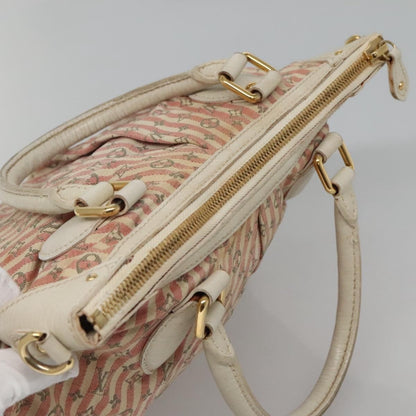 Louis Vuitton Marina Handbag Mini Lin Croisette, PINK, CANVAS, Handbag