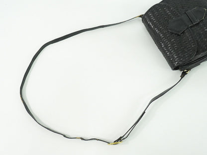 Saint Laurent Vintage Flap Crossbody Bag Leather, BLACK, LEATHER, Crossbody bag