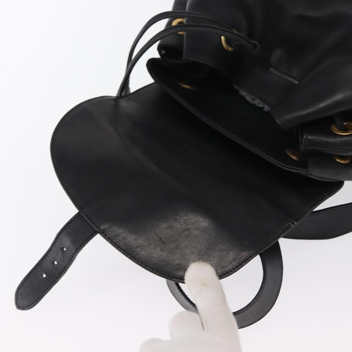 Gucci Vintage Bamboo Backpack Leather, BLACK, LEATHER, Backpack