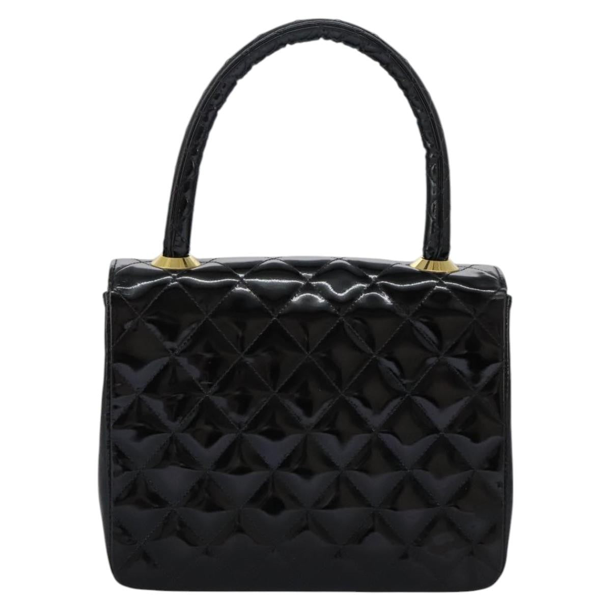 Chanel CC Turnlock Top Handle Flap Bag Patent leather, BLACK, PATENT_LEATHER, Handbag