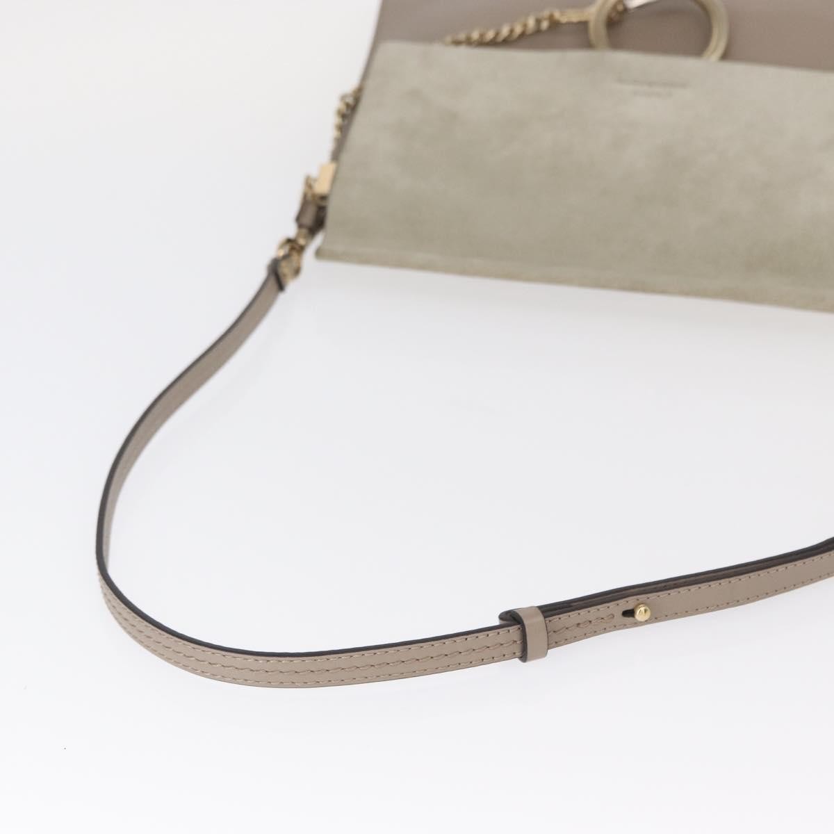 Chloe Faye Shoulder Bag Leather and Suede, BEIGE, SUEDE, Shoulder bag