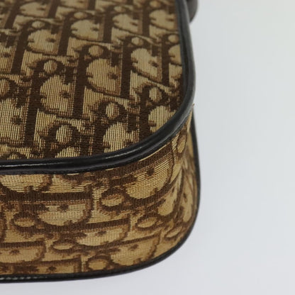 Christian Dior Vintage Trotter Flap Shoulder Bag Canvas, BROWN, CANVAS, Shoulder bag