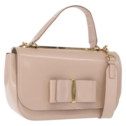 Salvatore Ferragamo Vala Handbag Leather, BEIGE, LEATHER, Handbag