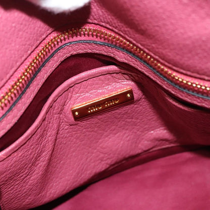 Miu Miu Convertible Madras Side Zip Satchel Grainy Leather, PINK, LEATHER, Handbag