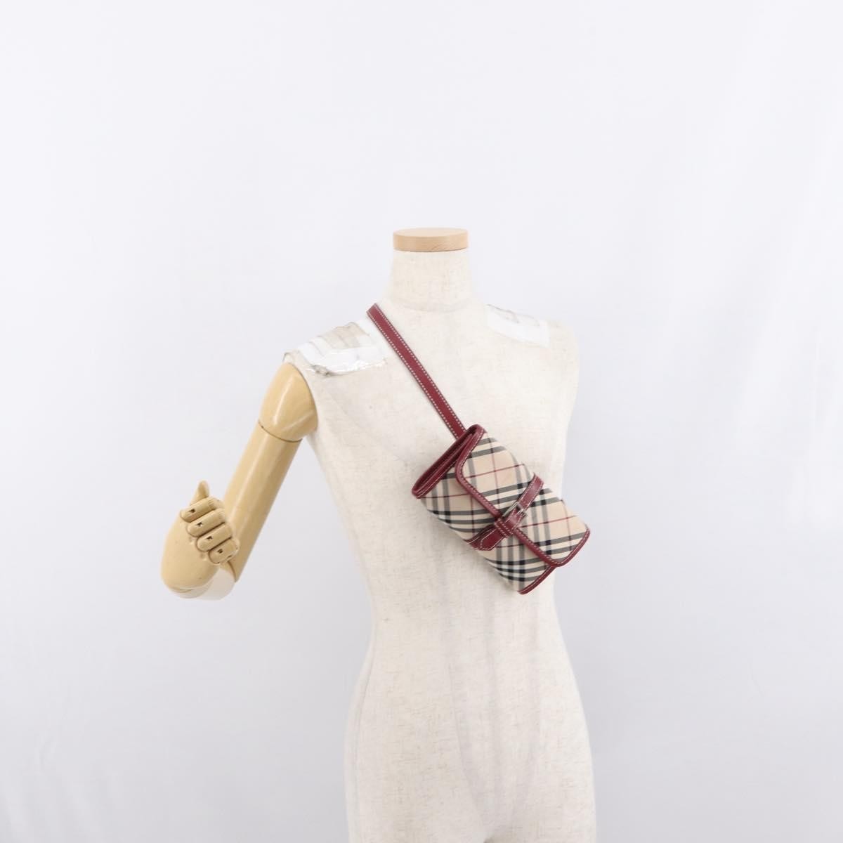 Burberry Waist Bag Vintage Check Canvas, BEIGE, CANVAS, Clutche & pouche