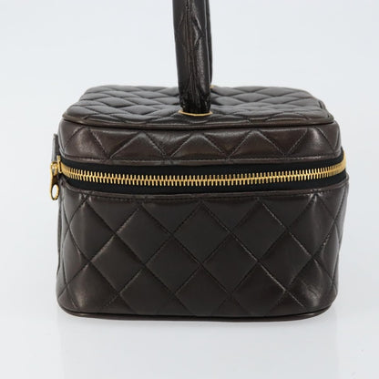 Chanel Vanity pouch Leather, BLACK, LEATHER, Toiletry Case