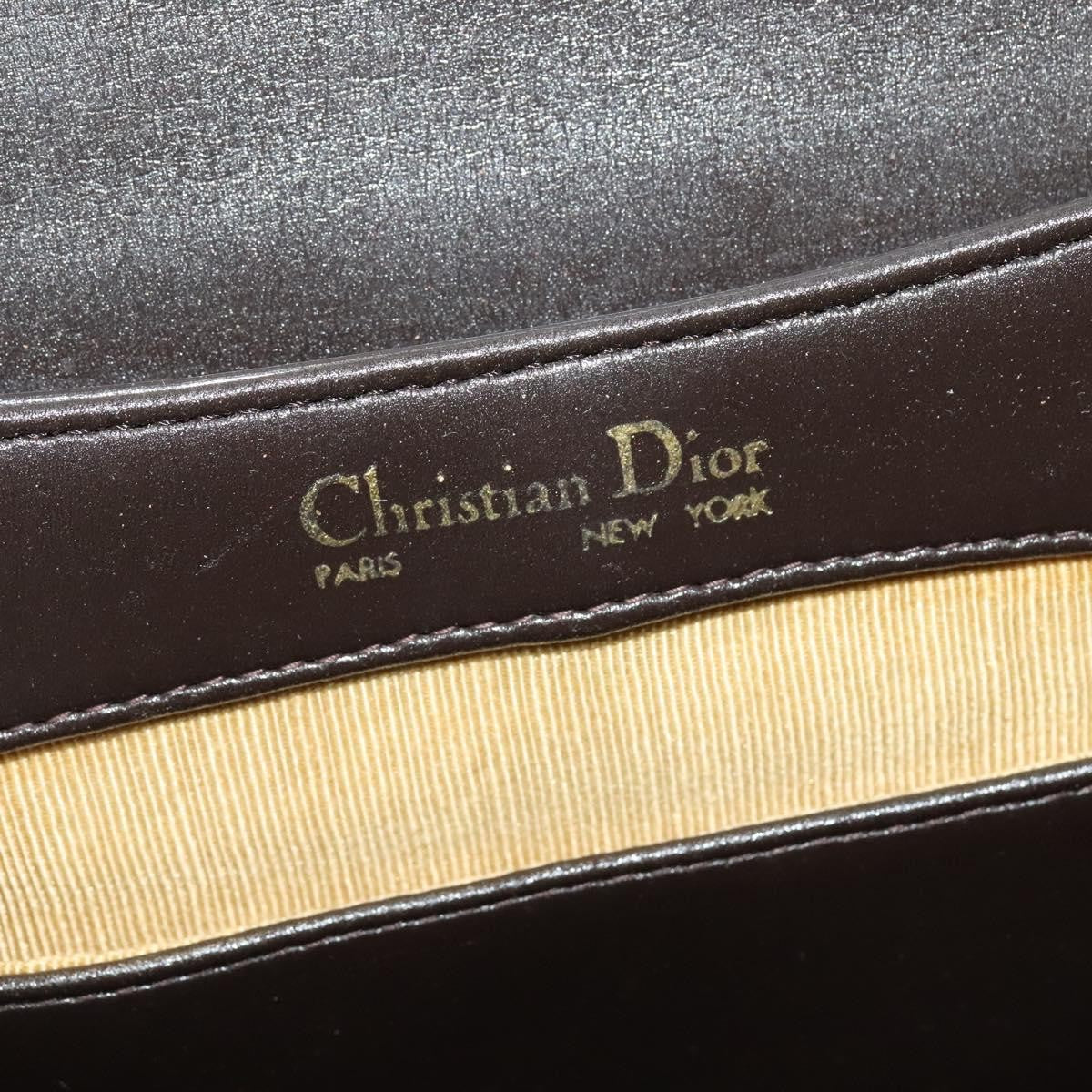 Christian Dior Vintage Shoulder Bag Leather, BROWN, LEATHER, Shoulder bag