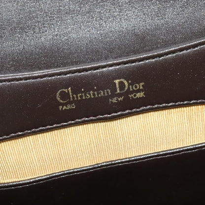 Christian Dior Vintage Shoulder Bag Leather, BROWN, LEATHER, Shoulder bag
