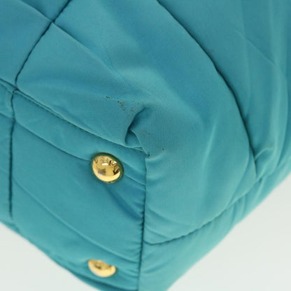Prada Convertible Tote Quilted Tessuto, TURQUOISE, NYLON, Handbag