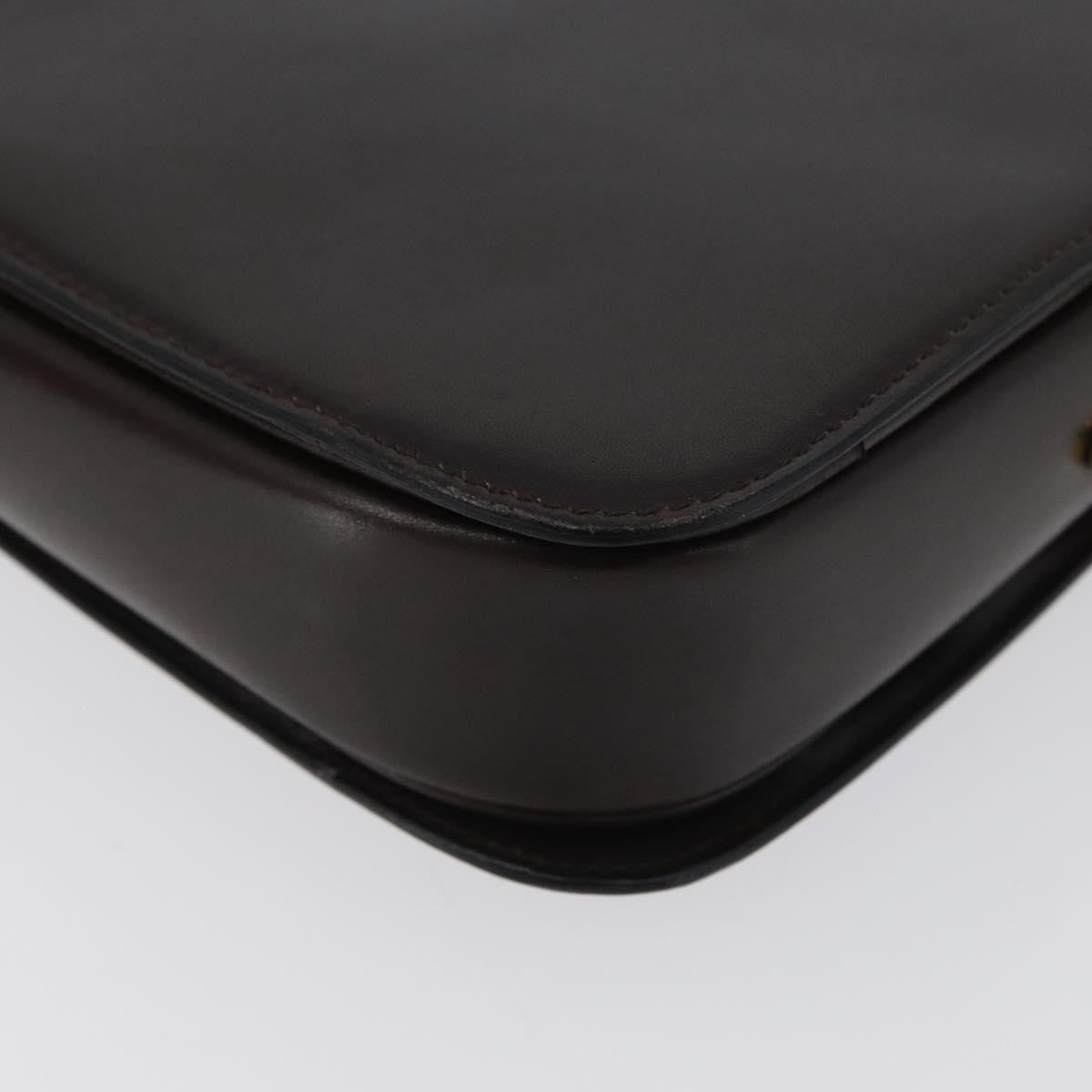 Celine Vintage Shoulder Bag Leather, BROWN, LEATHER, Shoulder bag