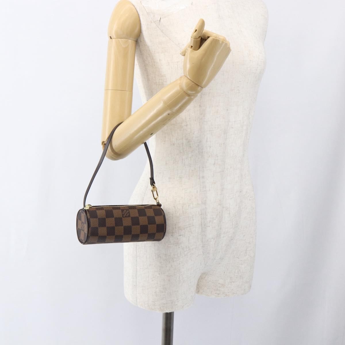 Louis Vuitton Papillon Pochette Damier, Brown, Canvas, Clutch