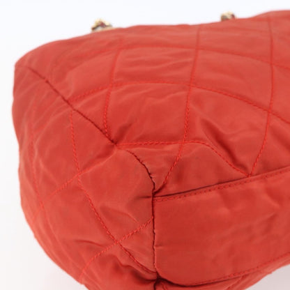 Prada Chain Shoulder Bag Tessuto, ORANGE, NYLON, Shoulder bag