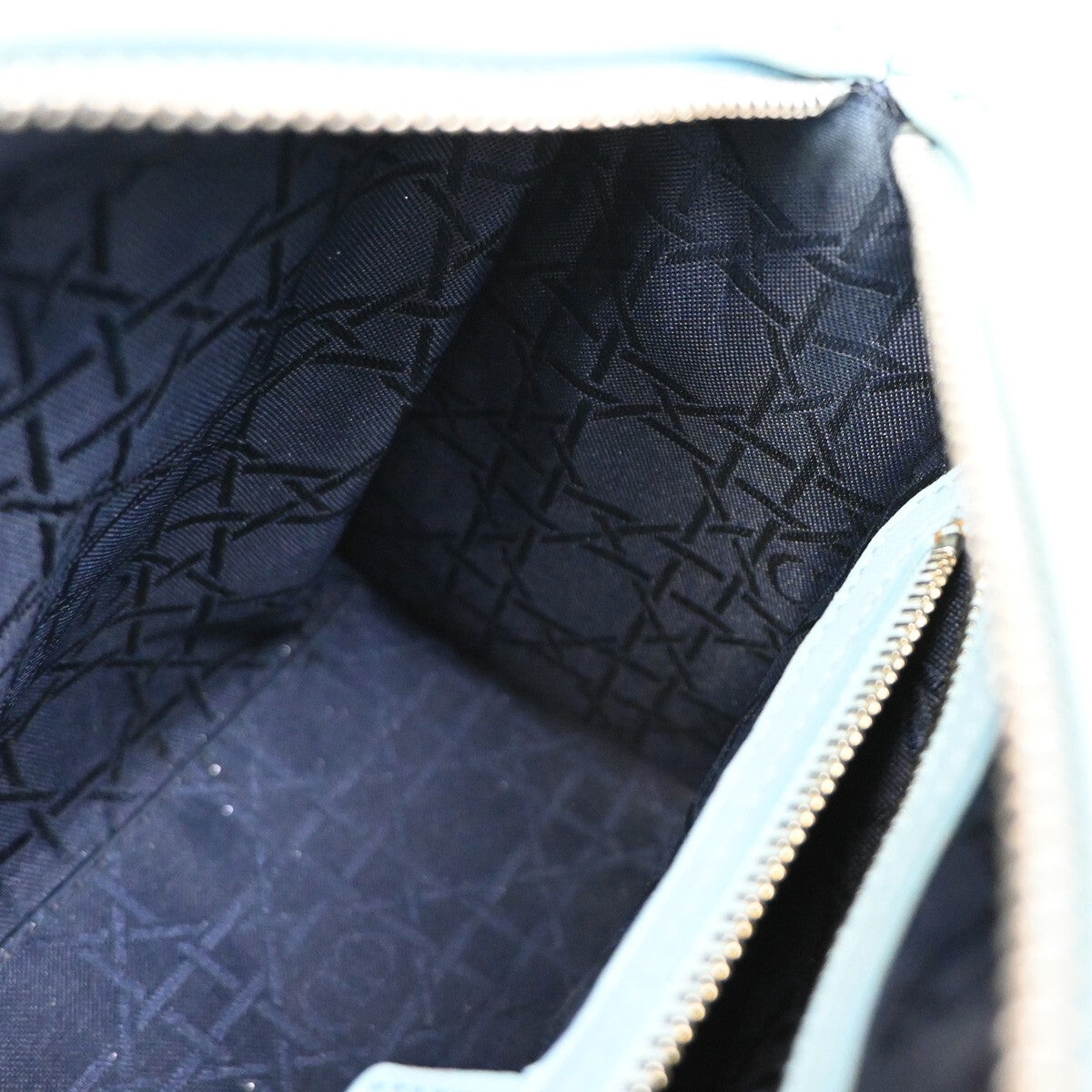 Christian Dior Lady Dior Bag Leather, BLUE, LEATHER, Handbag