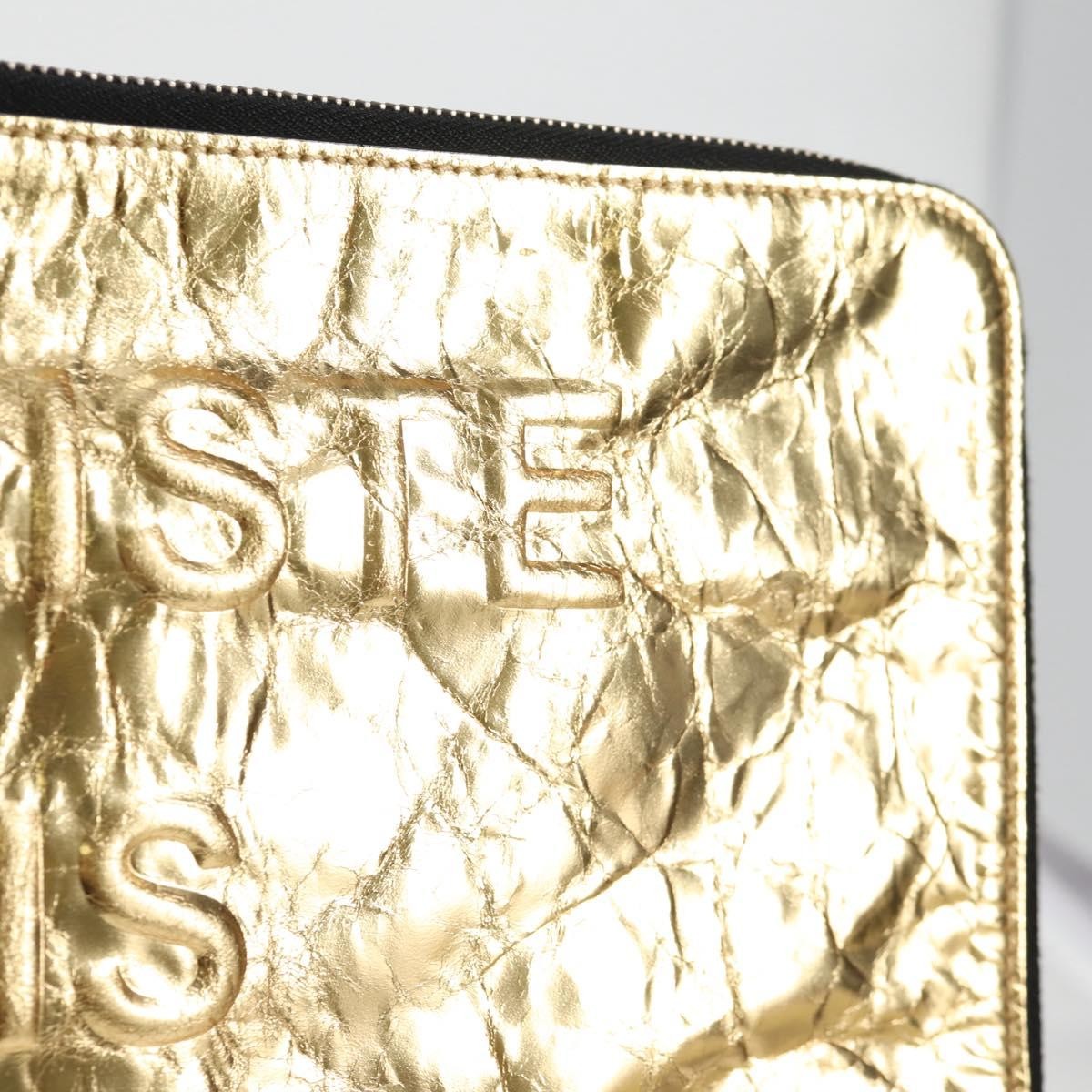 Chanel Feminine Pouch Crinkled Leather, GOLD, LEATHER, Clutche & pouche