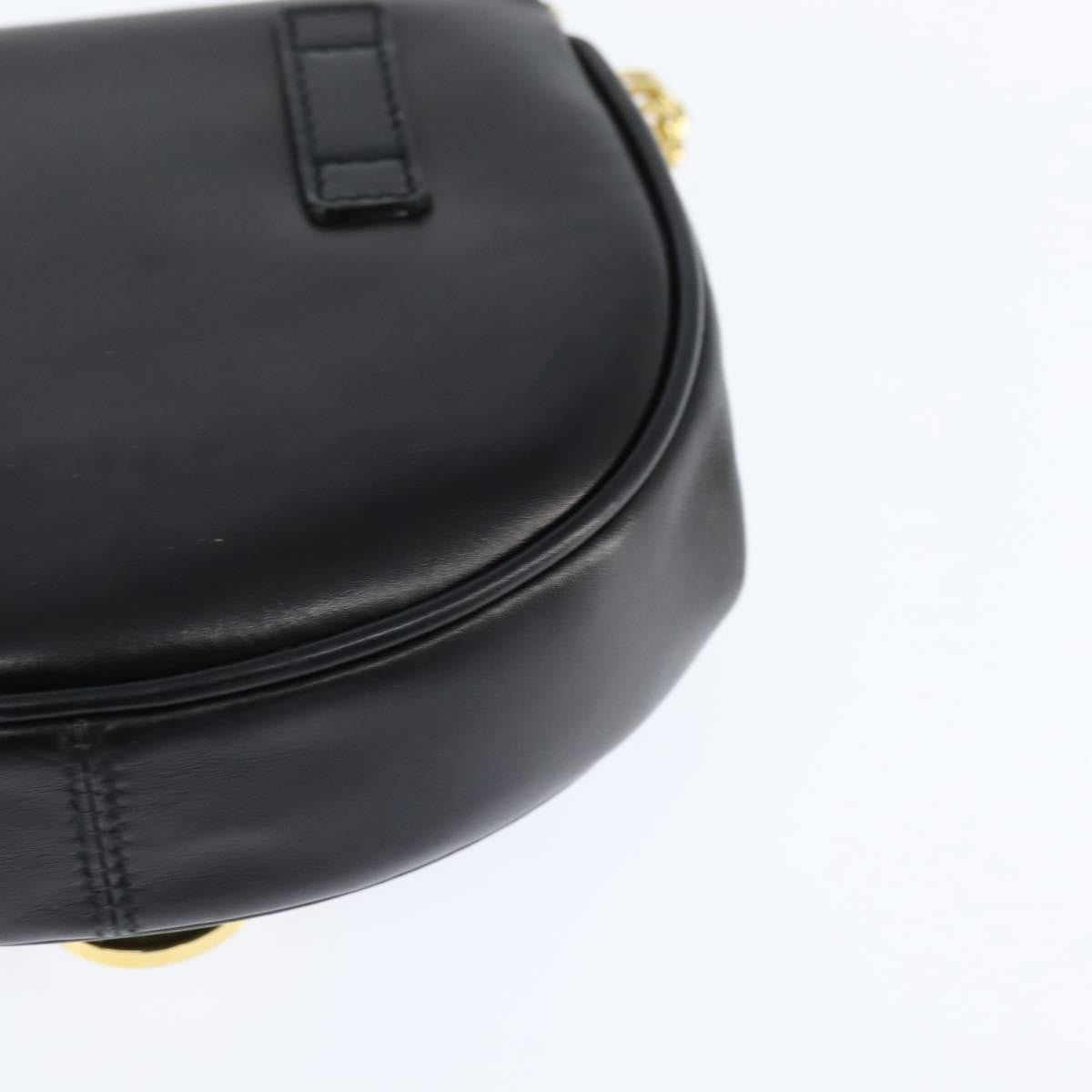 Salvatore Ferragamo Gancini Chain Shoulder bag Leather, BLACK, LEATHER, Shoulder bag