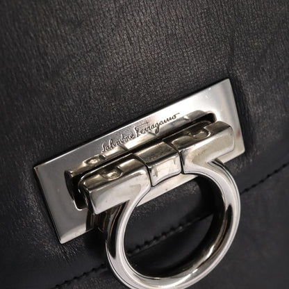 Salvatore Ferragamo Virna Satchel Leather, BLACK, LEATHER, Handbag