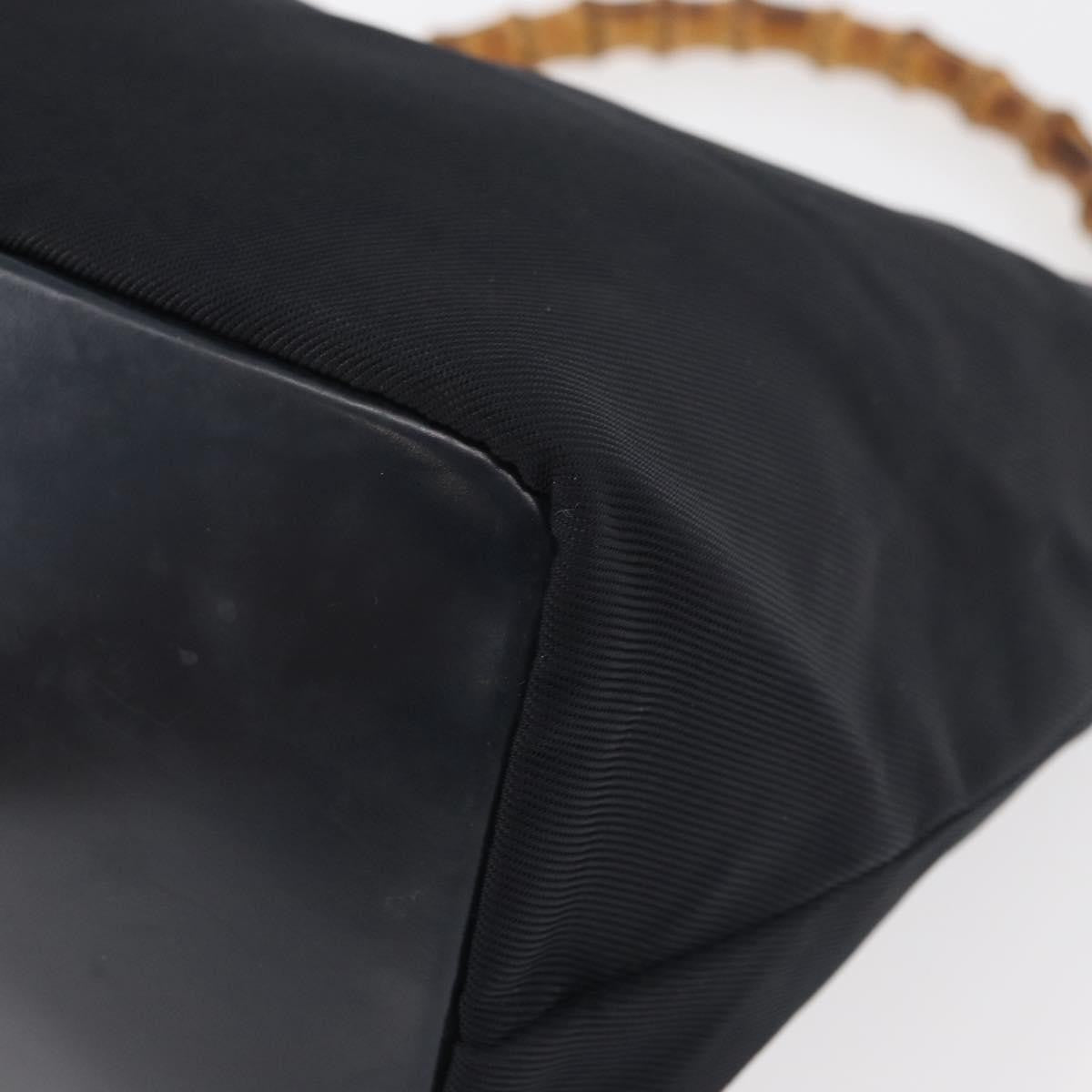 Gucci Vintage Bamboo Hobo Nylon, Navy, Nylon, Shoulder Bag