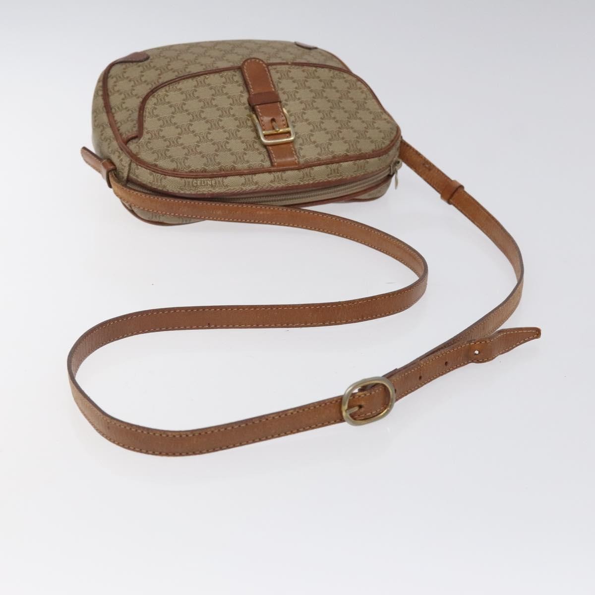 Celine Macadam Shoulder Bag PVC Leather, BEIGE, CANVAS, Shoulder bag