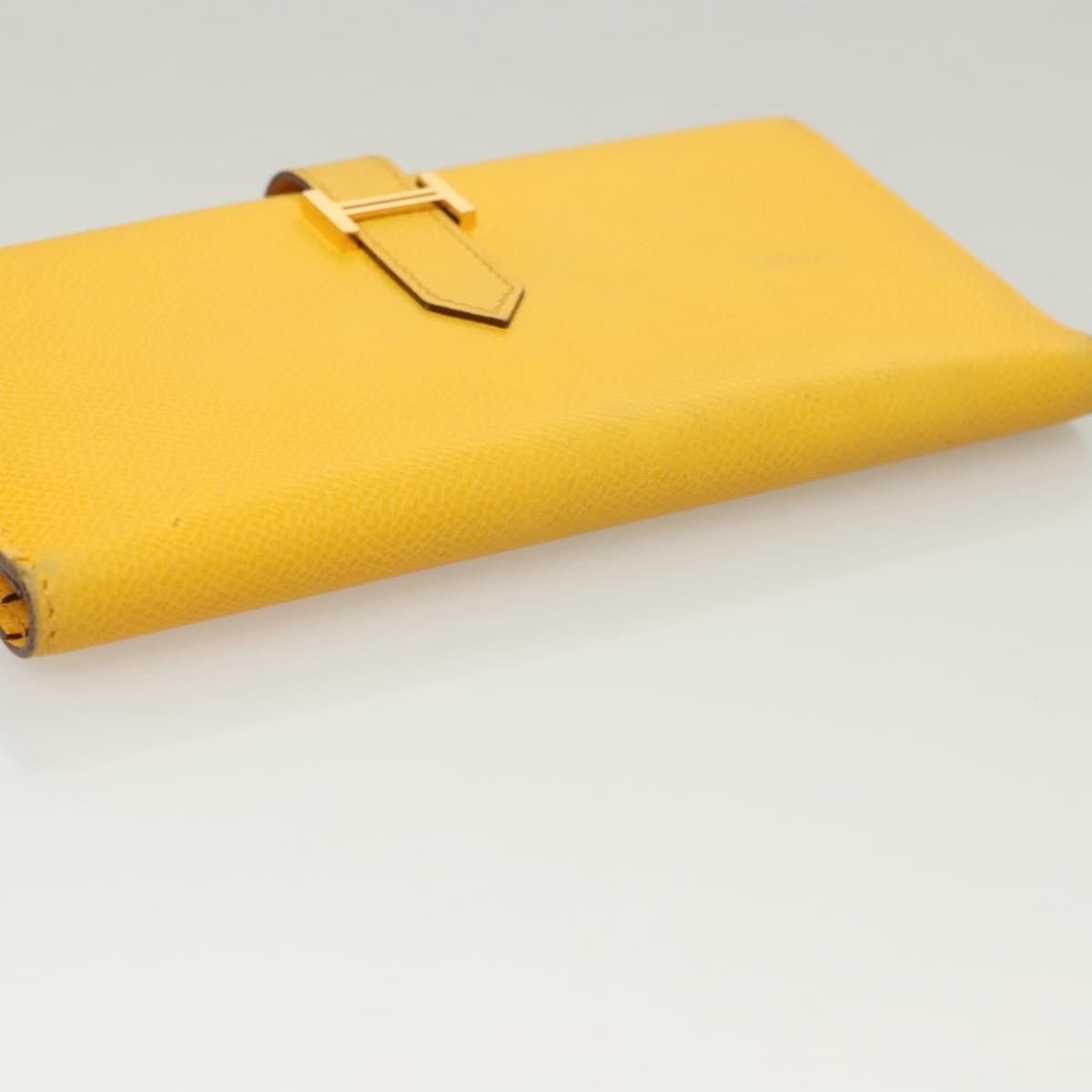 Hermes Bearn Wallet Epsom, YELLOW, LEATHER, Wallets