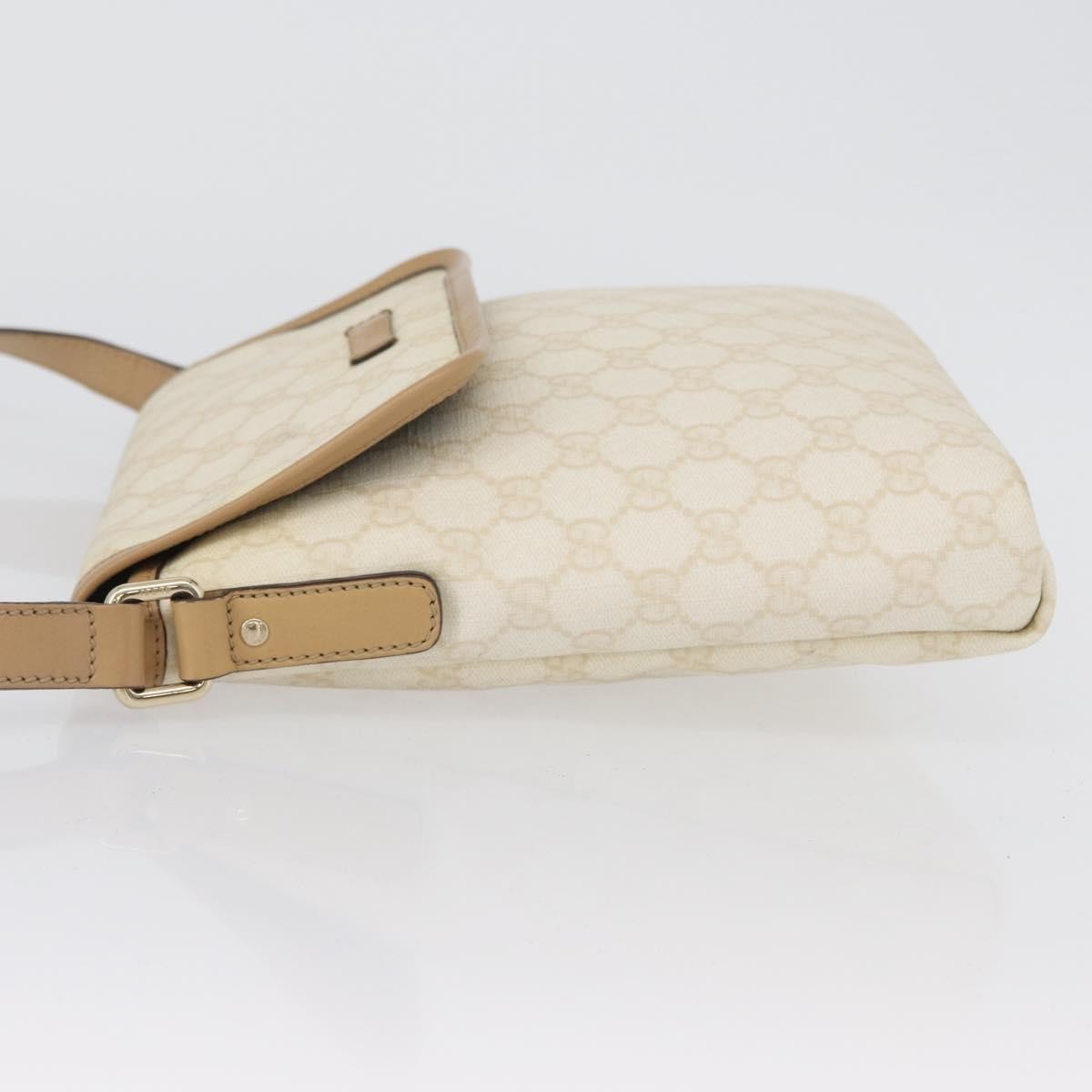 Gucci Flap Messenger GG Coated Canvas, Beige, Canvas, Shoulder Bag