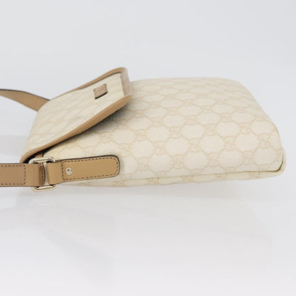 Gucci Flap Messenger GG Coated Canvas, Beige, Canvas, Shoulder Bag