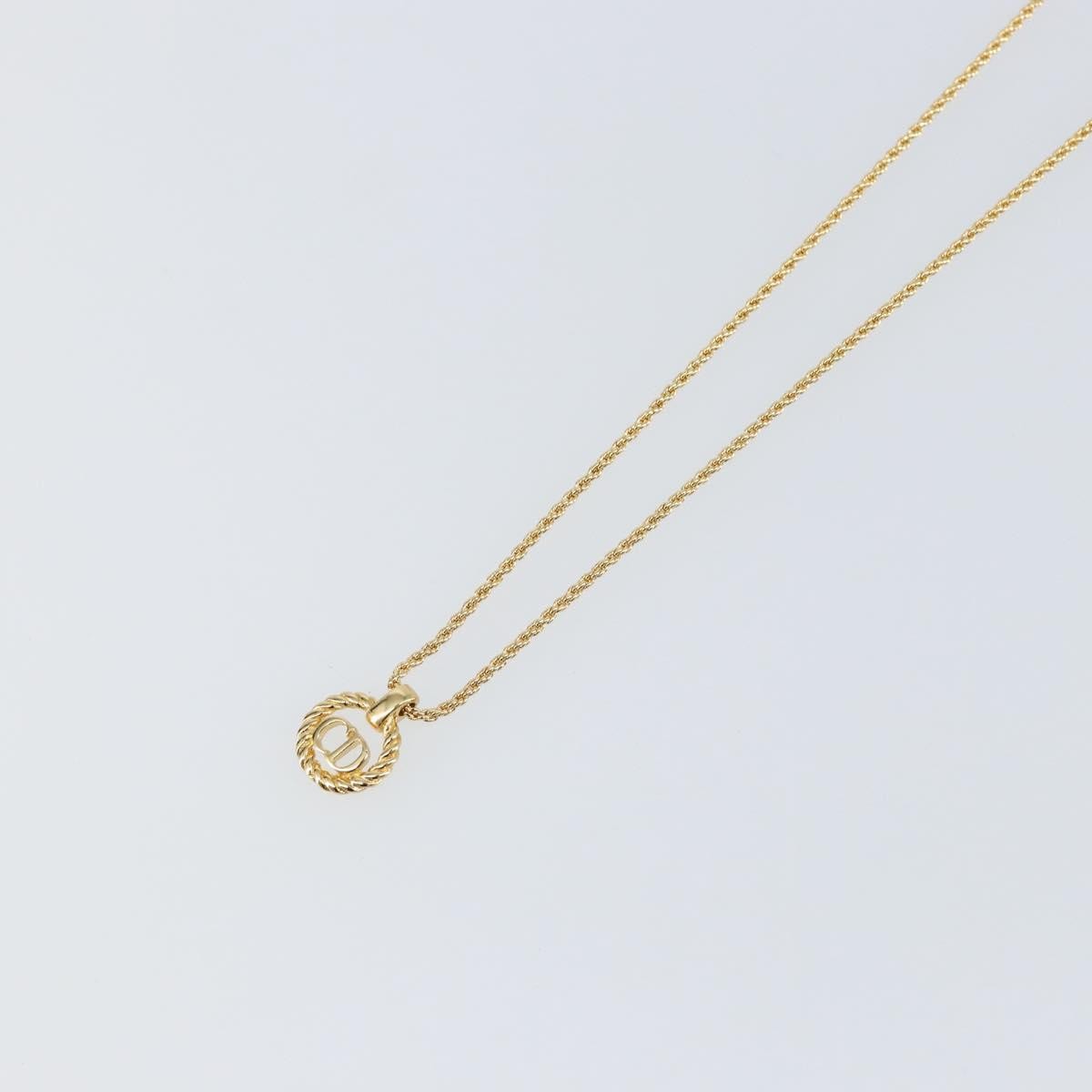 Christian Dior CD Pendant Necklace Metal, GOLD, METAL, Necklace