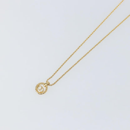 Christian Dior CD Pendant Necklace Metal, GOLD, METAL, Necklace
