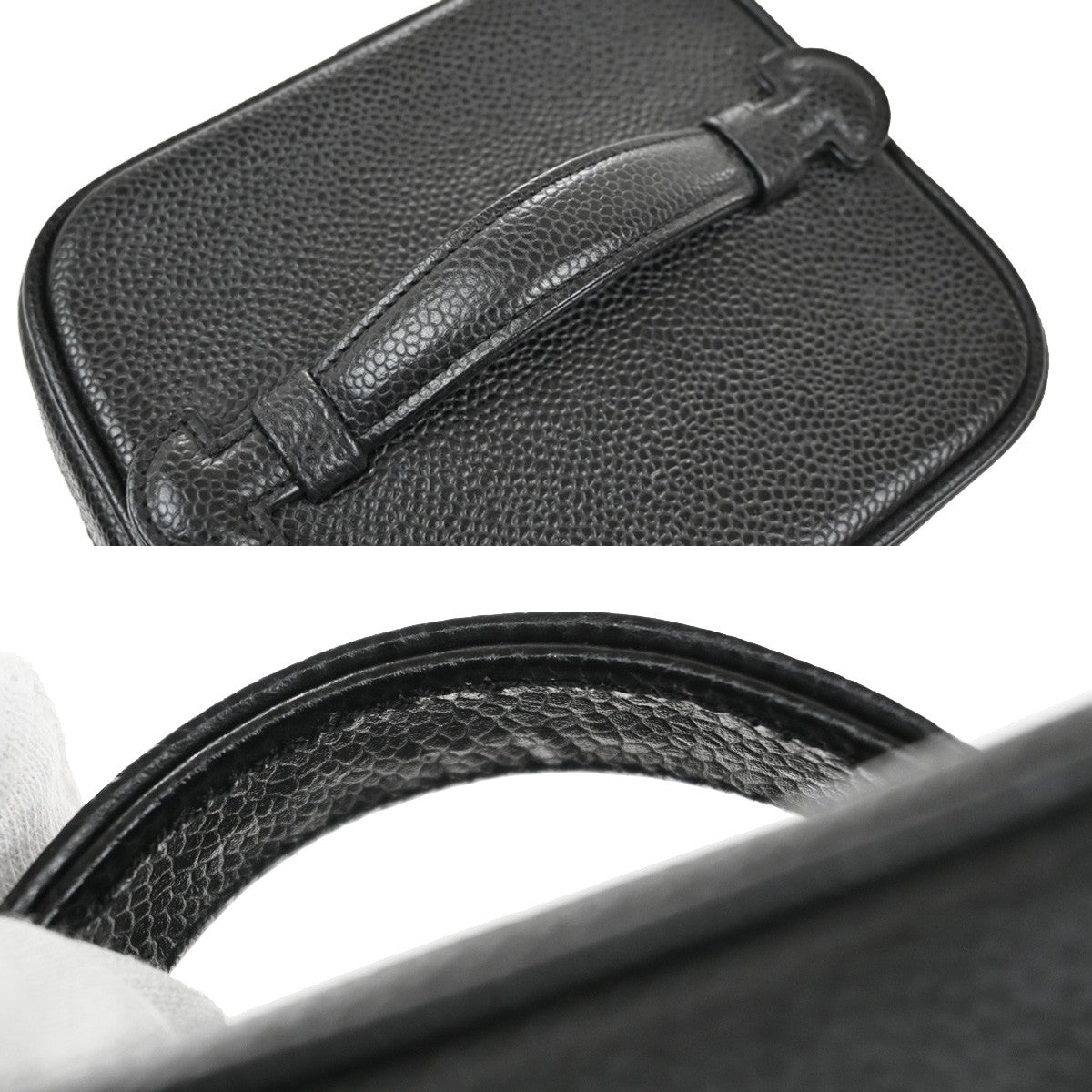 Chanel Vintage Timeless Vanity Case Caviar, BLACK, LEATHER, Handbag