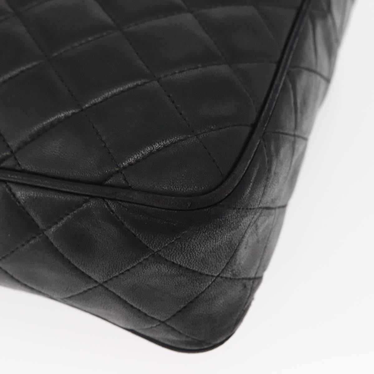 Chanel Vintage Front Pocket Camera Bag Leather, Black, Leather, Shoulder Bag