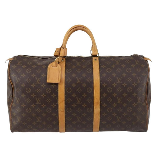 Louis Vuitton Keepall Bag Monogram Canvas, BROWN, CANVAS, Travel bag