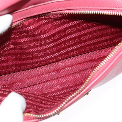 Prada Front Pocket Crossbody Bag Saffiano Leather, PINK, LEATHER, Shoulder bag