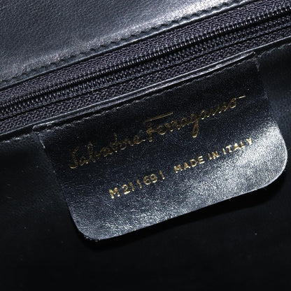 Salvatore Ferragamo Chain Flap Shoulder Bag Leather, BLACK, LEATHER, Shoulder bag