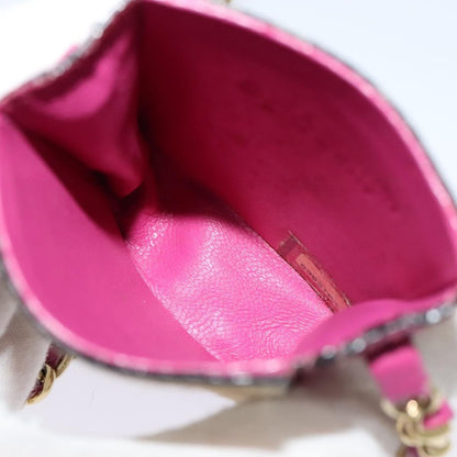 Chanel Vintage Card Case with Charm Quilted Lambskin, PINK, LEATHER, Card Holders