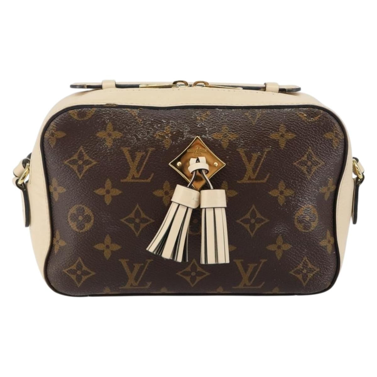 Louis Vuitton Saintonge Handbag Monogram Canvas with Leather, BROWN, CANVAS, Handbag