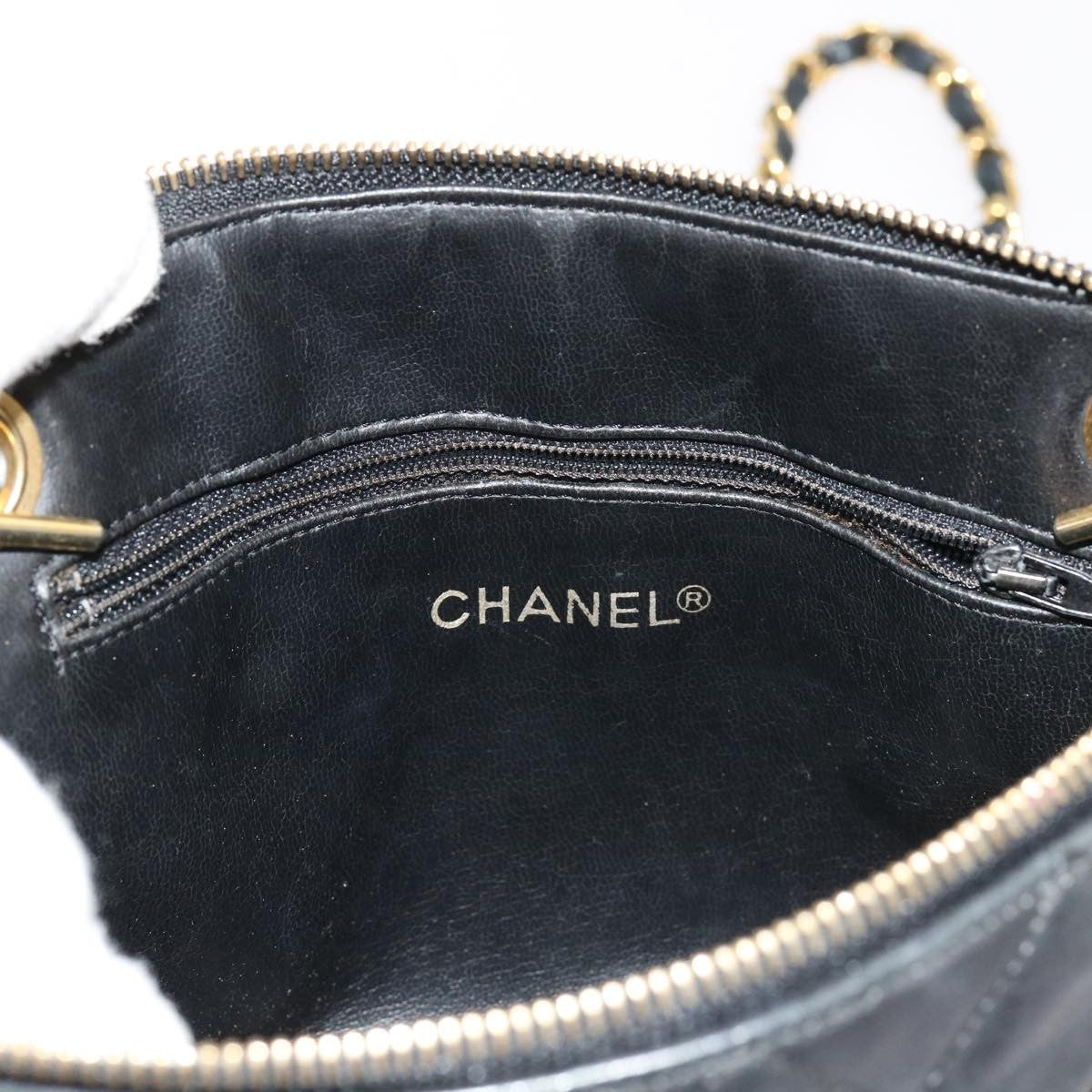 Chanel Chain Shoulder Bag Matelasse, BLACK, LEATHER, Shoulder bag