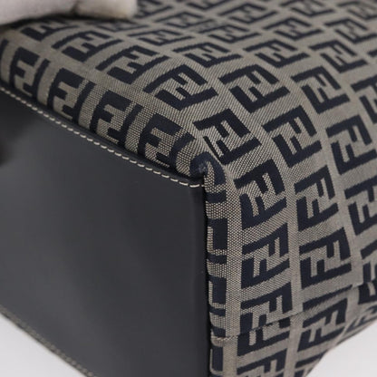 Fendi Shopping Tote Zucchino Canvas, NAVY, CANVAS, Tote bag