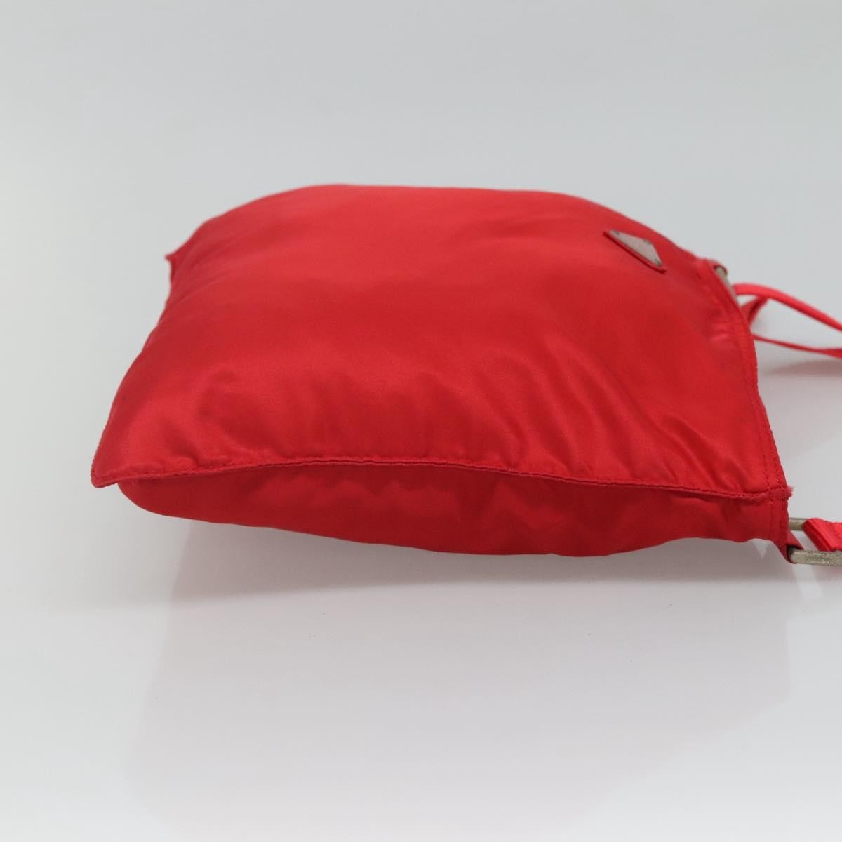 Prada Zip Top Messenger Bag Tessuto, RED, NYLON, Shoulder bag