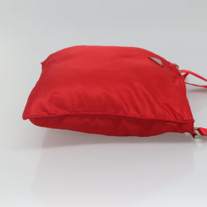 Prada Zip Top Messenger Bag Tessuto, RED, NYLON, Shoulder bag