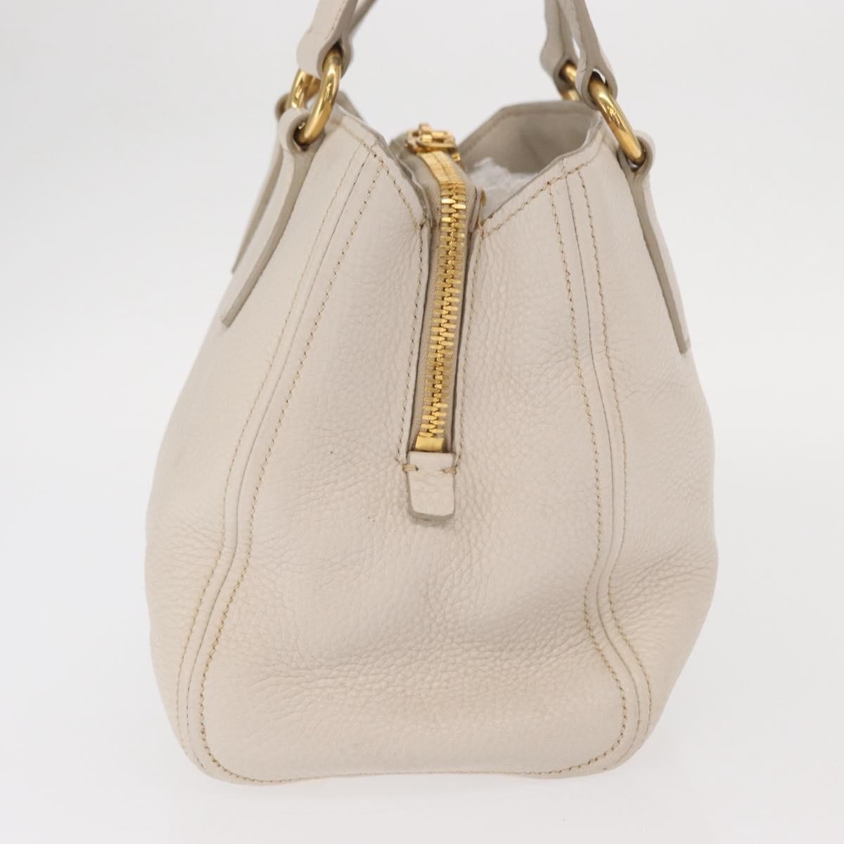 Miu Miu Phenix Convertible Tote Leather, WHITE, LEATHER, Handbag