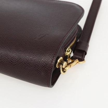 Louis Vuitton Pochette Baikal Clutch Taiga Leather, BROWN, LEATHER, Clutche & pouche