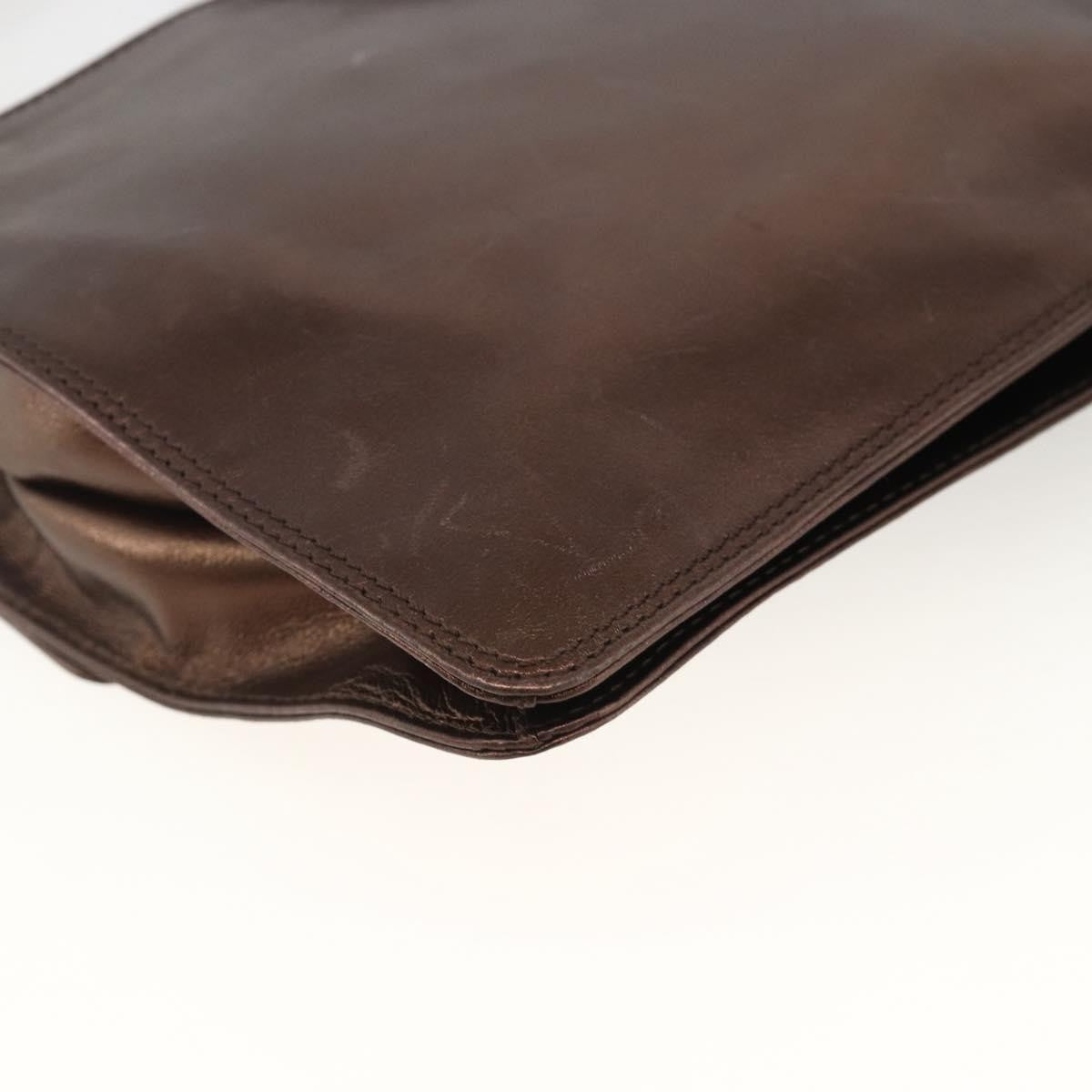 Chanel Vintage Logo Flap Messenger Bag Leather, BROWN, LEATHER, Shoulder bag