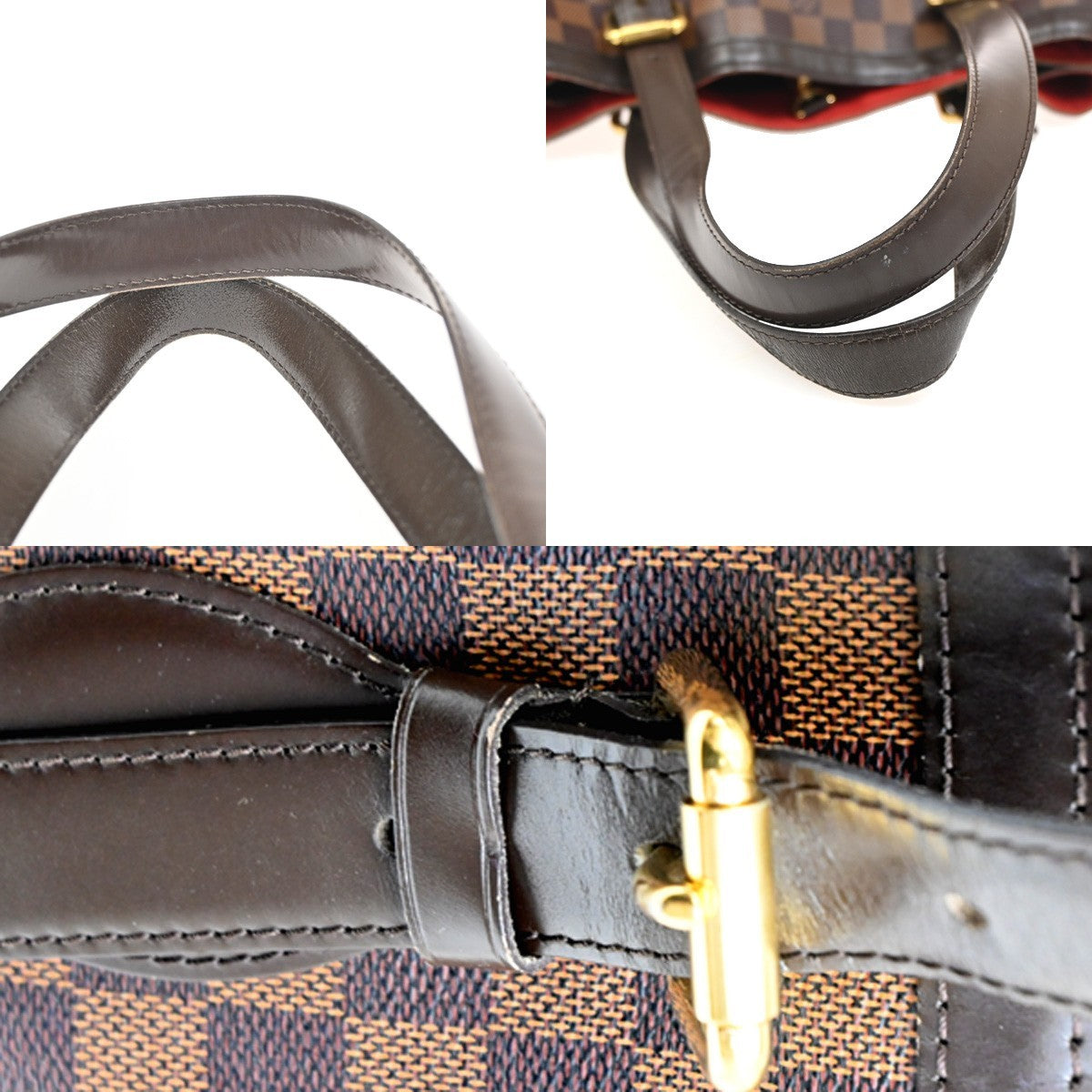 Louis Vuitton Hampstead Handbag Damier, BROWN, CANVAS, Shoulder bag