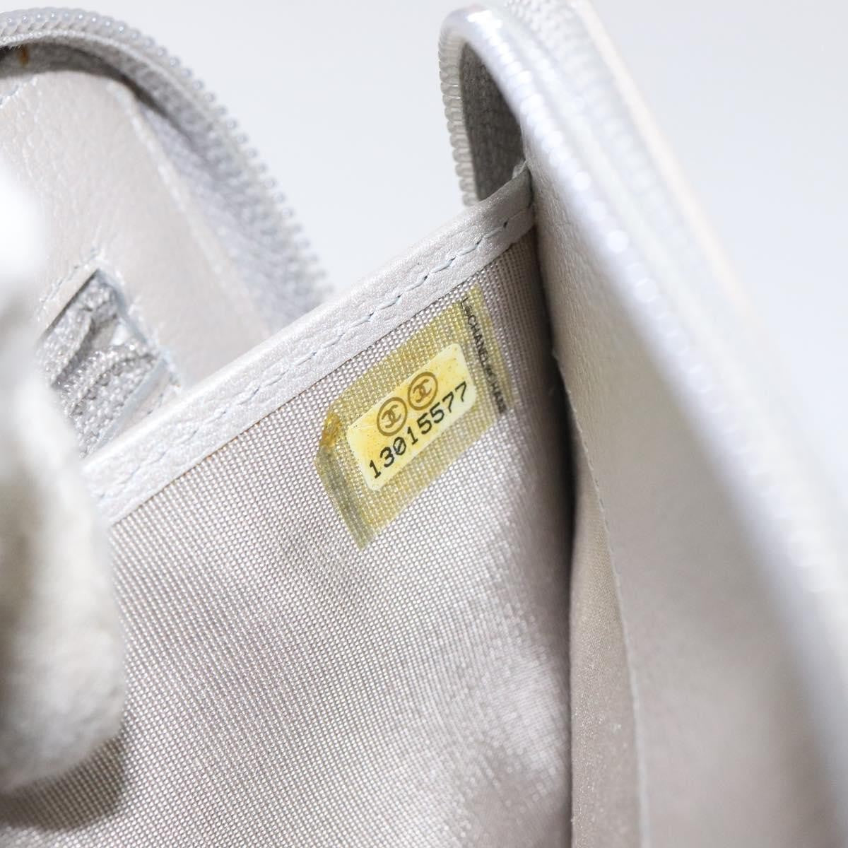 Chanel Camellia Zip Around Organizer Leather, SILVER, LEATHER, Wallets